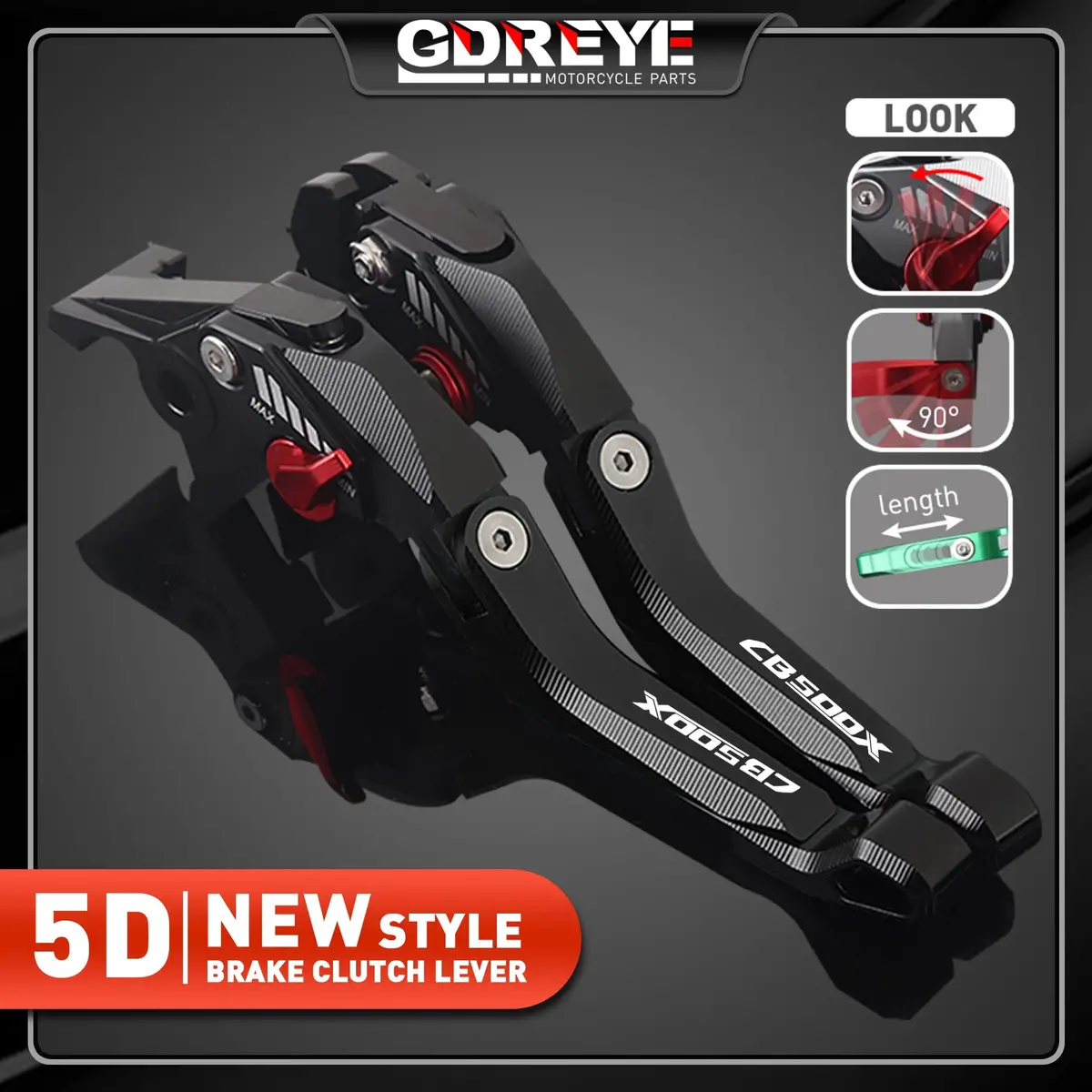 For Honda Cb500x 2013-2021 Cb500x 2022 2023 Motorcycle Cb500 X Adjustable Cnc 5D Aluminium Brake Clutch Levers Handle 1