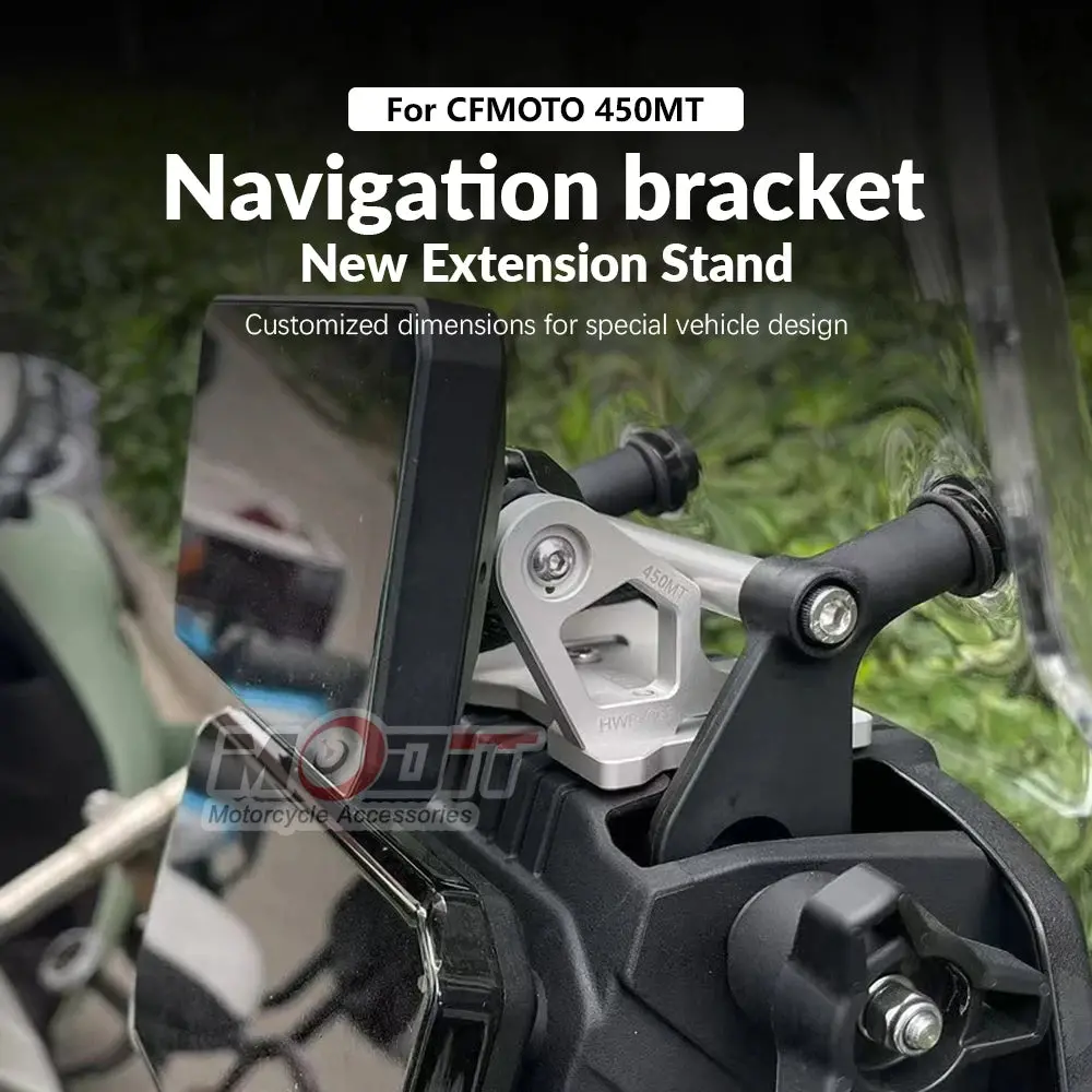 New For Cfmoto 450Mt 450 Mt 2024 2025 Motorcycle Accessories Gps Phone Holder Stand Cnc Aluminum Navigation Extension Bracket 2