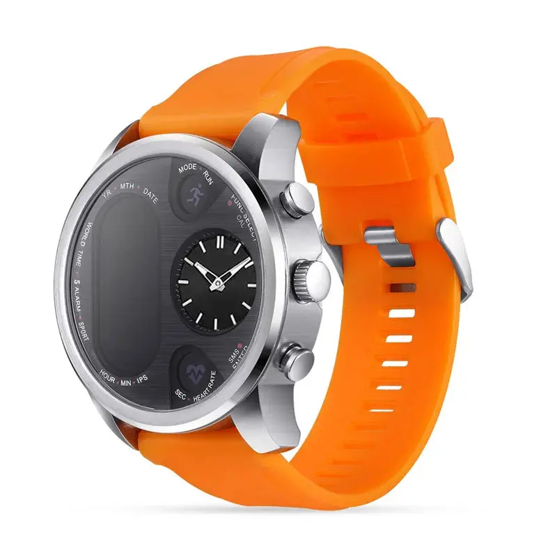 T3pro T3 Dual Time Hybrid Watch Japanese Quartz Movement Ips Screen Message Display Call Reminder Heart Rate For Ios Android 4