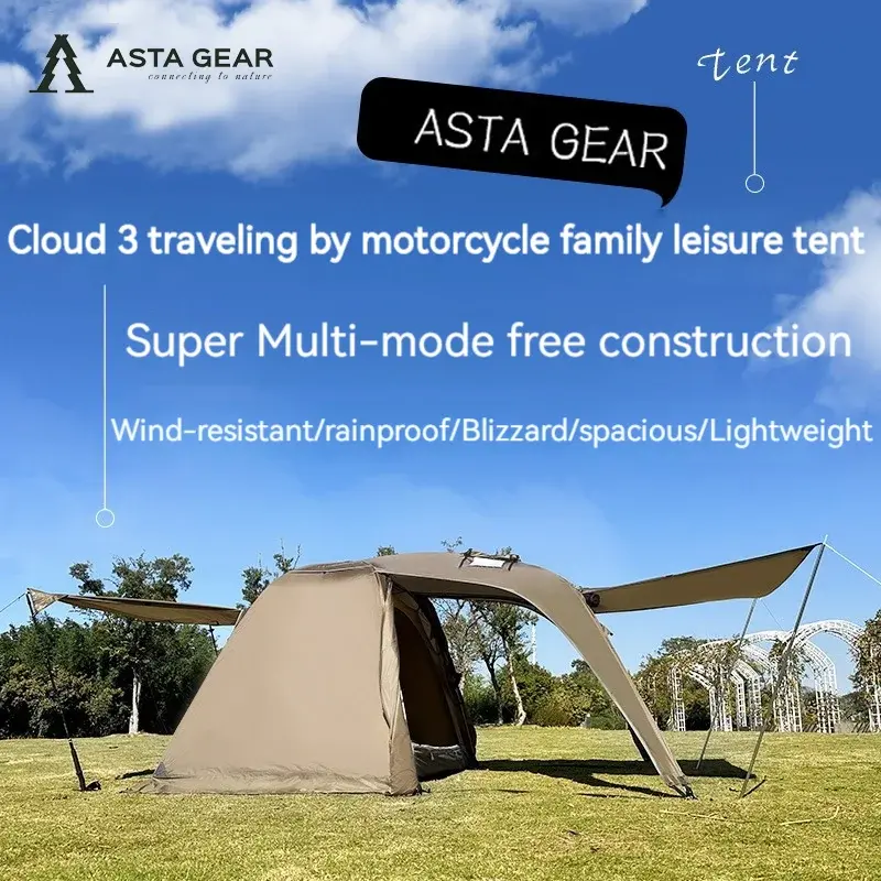 Astagearyunduan3 Outdoor Foldable Portable Family Camping Ul Tent One Bedroom One Living Room Lightweight Cycling And Motorcycle 1
