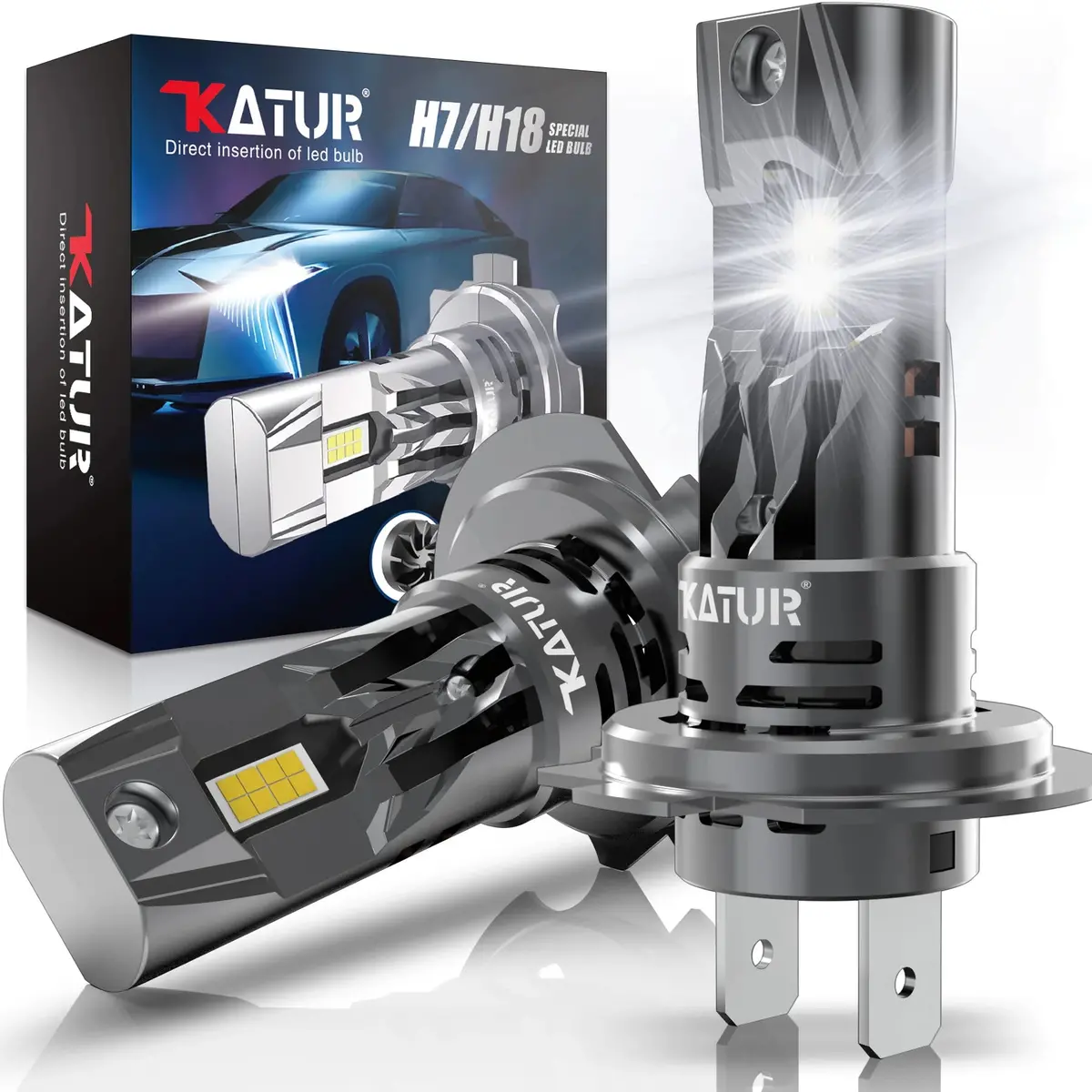 New High Power 2Pcs H7 Turbo Led Head Lamp Bulbs 20000Lm 100W H7 Led Headlight Csp Chips 1:1 Mini Size Design Car Lights 12V 1