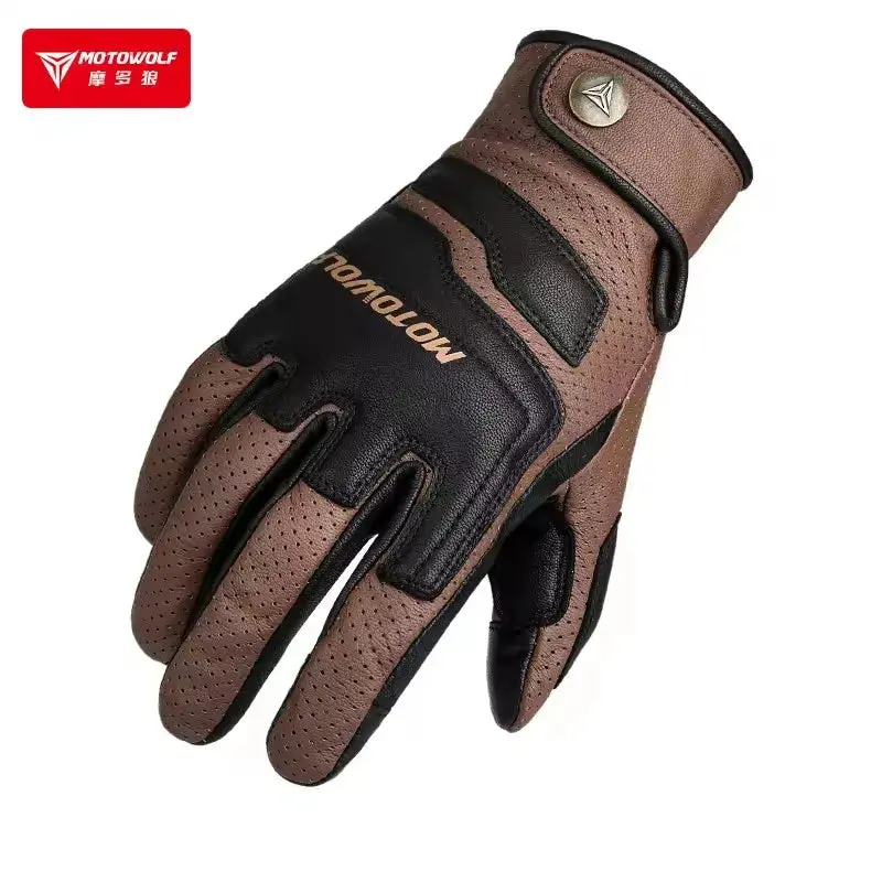 Guantes Para Motos Leather Motorcycle Gloves Accesorios Moto Luva Motocicleta Motorrad Guanti Luvas Retro Vintage Riding Gloves 1
