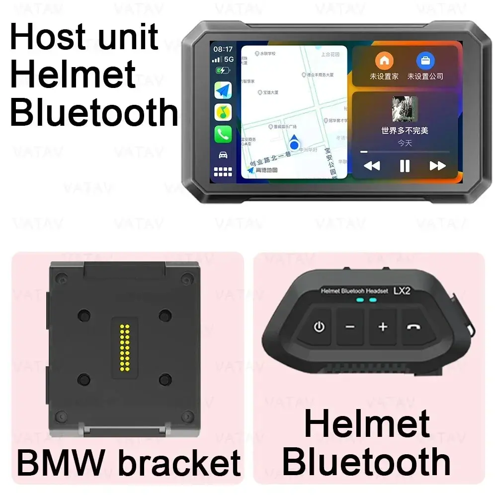 C7 For Bmw R1200gs R1250 R1300gs Touch Outdoor Waterproof Sunsceen External Portable Motorcycle Navigator Carplay Android Auto 1
