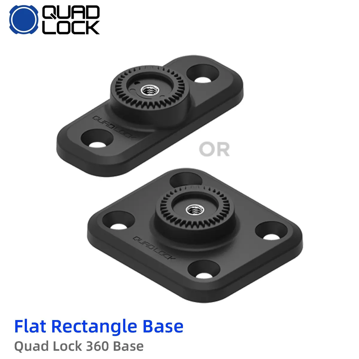 Quad Lock 360 Base - Flat Rectangle Base 2/4 Hole Base Phone Mounts 1