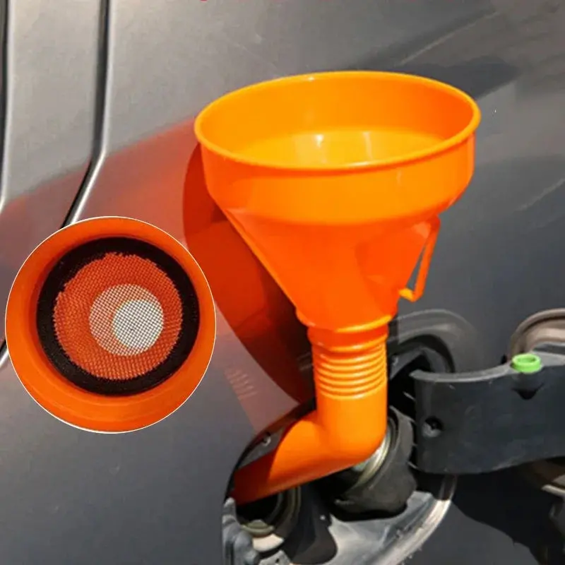Refueling Funnel With Filter Motorcycle Refuel Gasoline Engine Oil Funnel Moto Car Long Mouth Funnels Car Repair Filling Tools 1