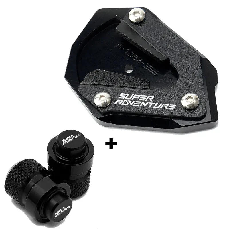For Ktm 1290 Super Adventure S 1290 Sas 2021 2022 2023 Motorcycle Accessories Valve Caps Kickstand Foot Pad Side Stand Extension 12