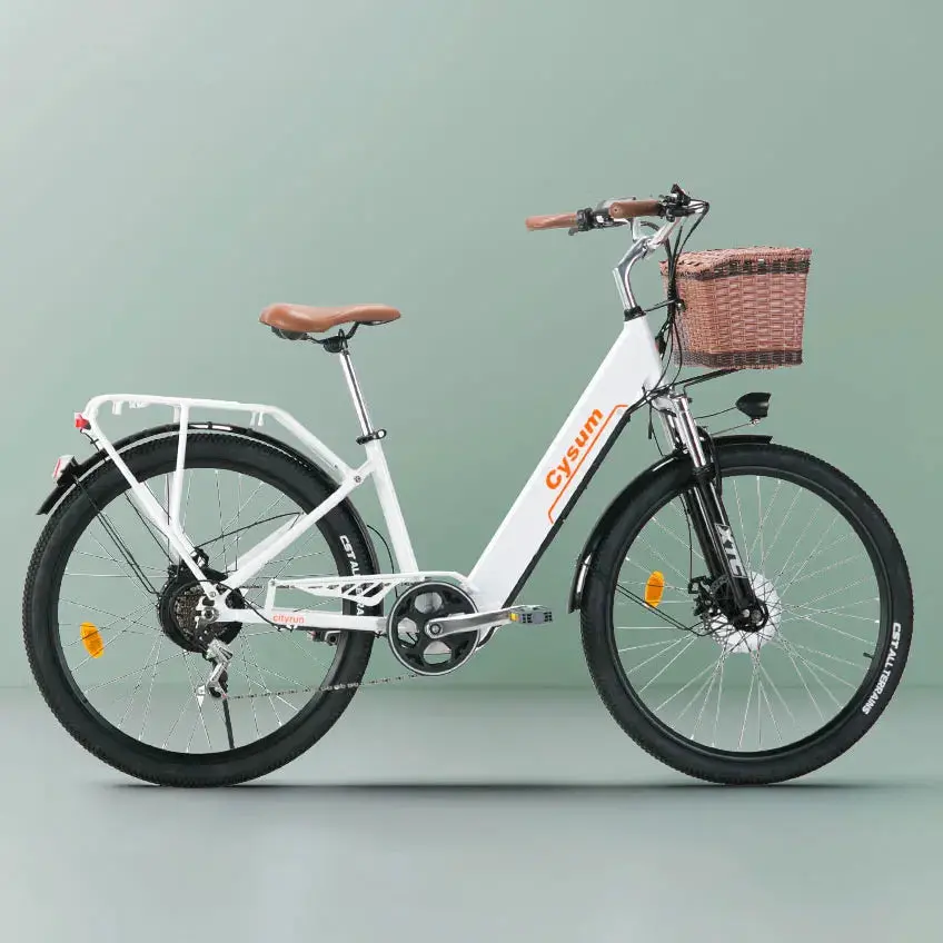 Cysum Cityrun Electric Bicycle 26'' Adult Men Women 250W Motor 25Km/H E-Bike With 36V 10Ah Li-Battery Sports Cycling Vehicle 1