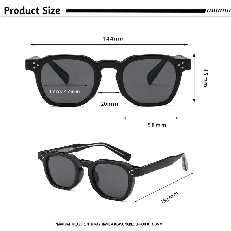 Caterside Fashion Men Sunglasses Small Frame Square Personalized Design Sun Glasses Women Travel Party Business Festival Gift 2