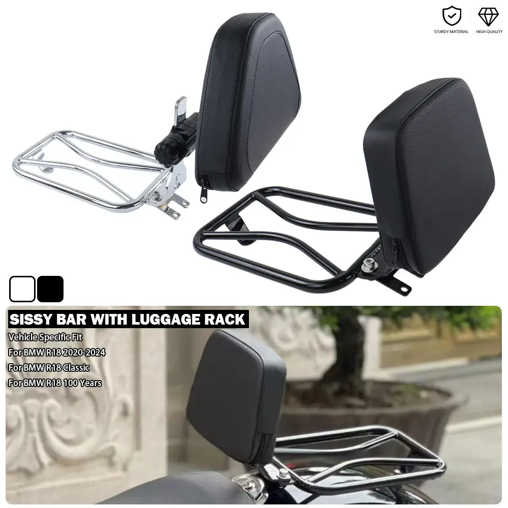 Rider Backrest With Solo Seat Luggage Rack Driver Back Cushion Rear Baggage Holder Fit For Bmw R18 Classic R 18 100 Years 2020- 1