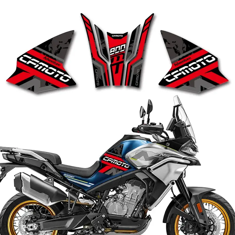 Suitable For Cfmoto 800Mt Modified Accessories, Oil Tank Stickers, Fish Bone Stickers, Colorful Decorative Flower Prints 2