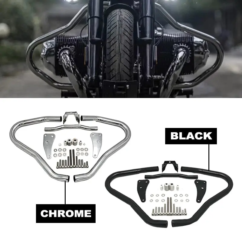 Fit For Bmw R18 Engine Guard Bumper 2020 2021 Motorcycle Highway Engine Guard Crash Bar Bars Bumper Protector Black Chrome 1