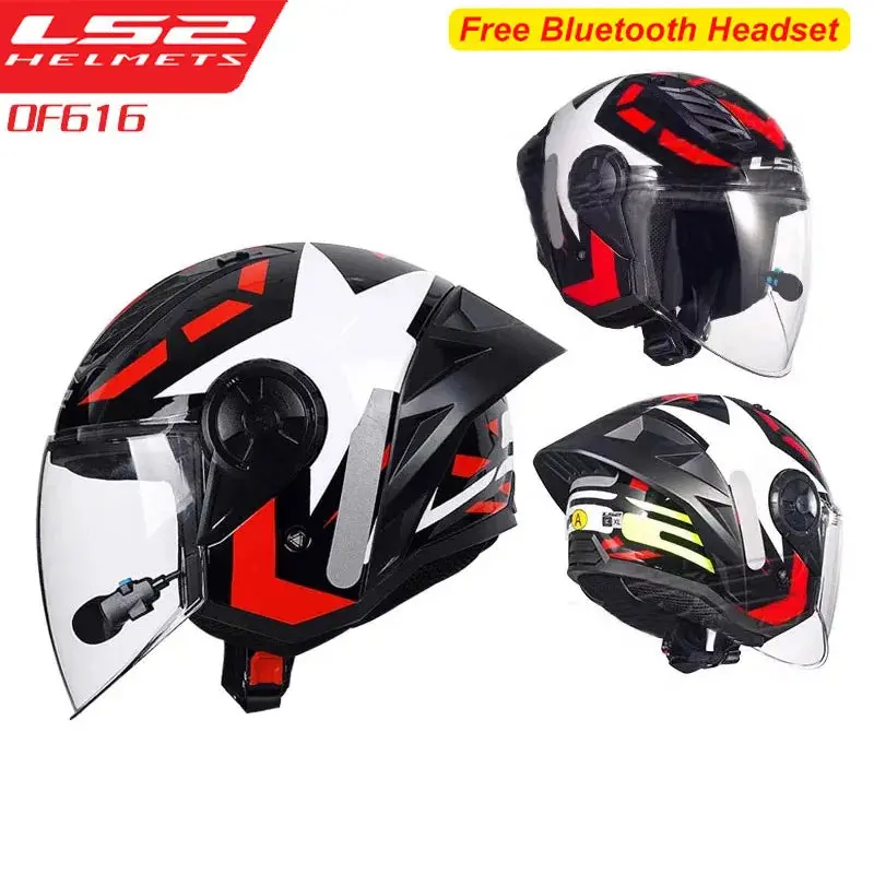 Ls2 Motorcycle Helmet 3/4 Open Face Helmets Capacete Ls2 Of616 Airflow ⅱ Big Tail Wing Jet Scooter Half Helmets Cascos Para Moto 2