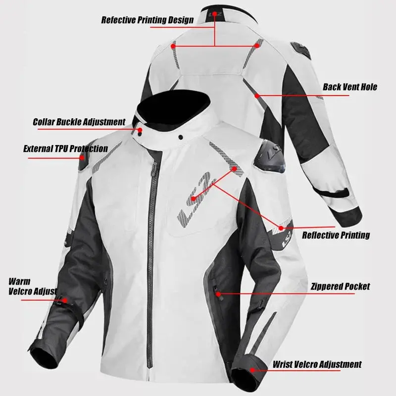 Ls2 Winter Waterproof Motorcycle Jacket Men Women Ce Certified Riding Jacket Warm Protective Gear With Removable Thermal Liner 5