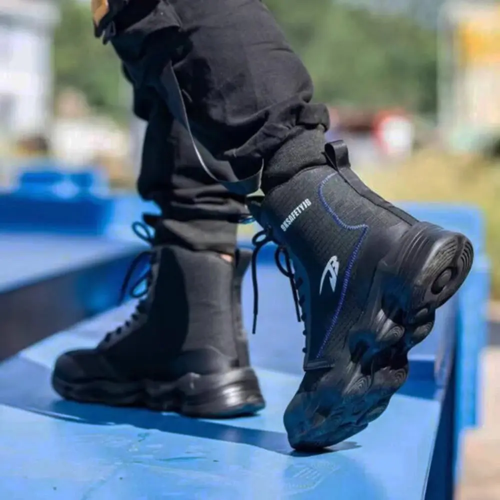 Motorcycle Boots Men Motorbike Riding Boots Four Seasons Motorcycle Shoes Men Work Safety Shoes Waterproof Botas Moto 1