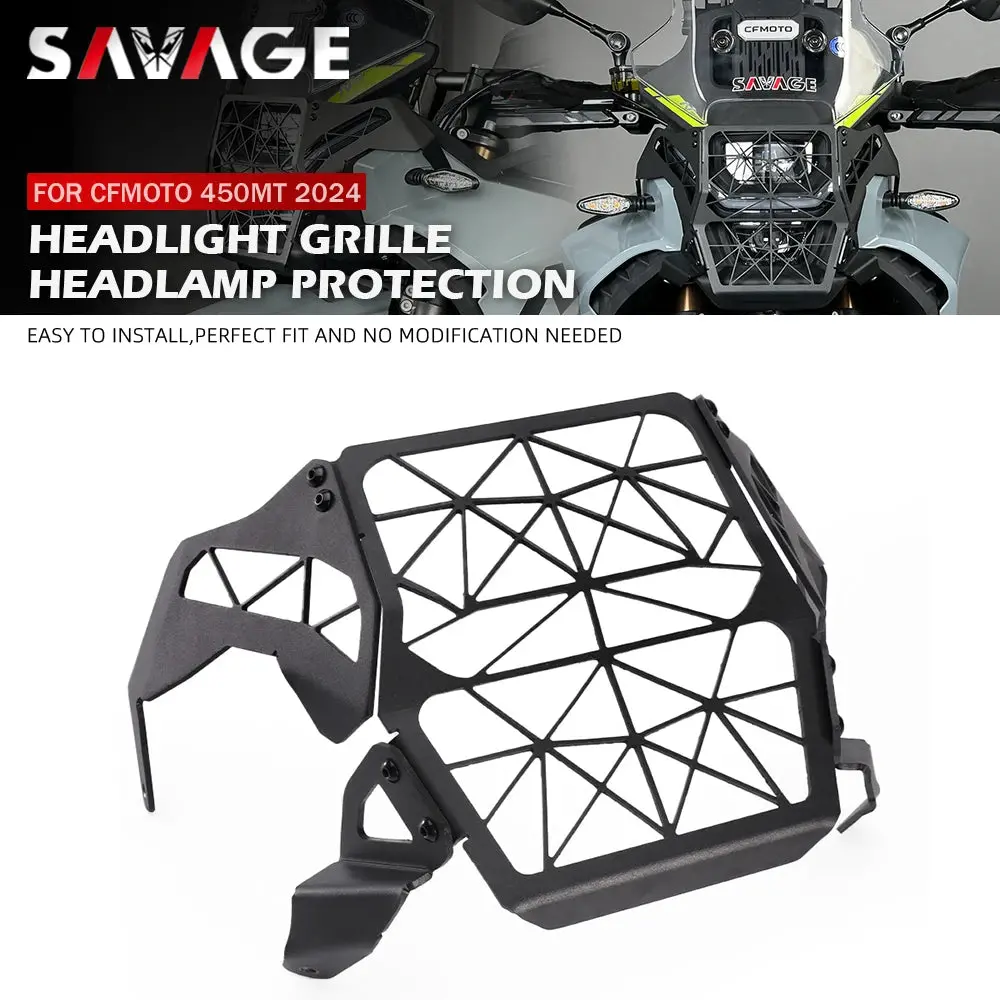 Motorcycle Headlight Grilles Guard Protector For Cfmoto 450Mt Cf Moto 450 Mt Mt450 2024 Headlamp Front Light Protection Cover 1