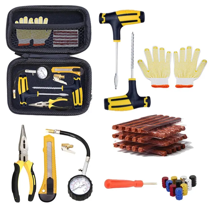 Tire Repair Kit Puncture Plug Tools Tyre Puncture Emergency For Tire Strips Stirring Glue Repair Tool Kit Car Accessories 1
