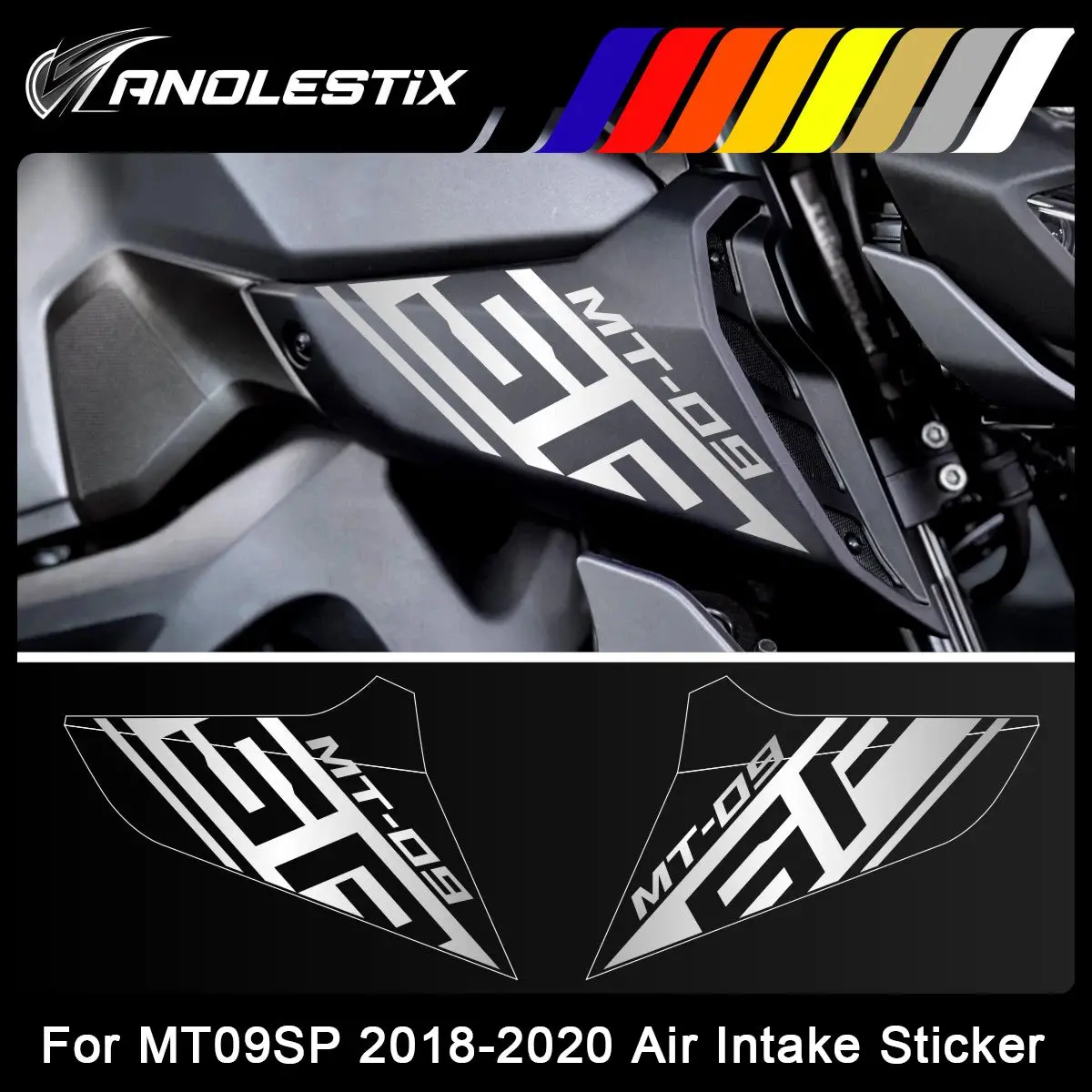 Anolestix Reflective Motorcycle Logo Set Air Inlet Emblem Decals For Yamaha Mt09sp Mt-09Sp 2018 2019 2020 2020 1
