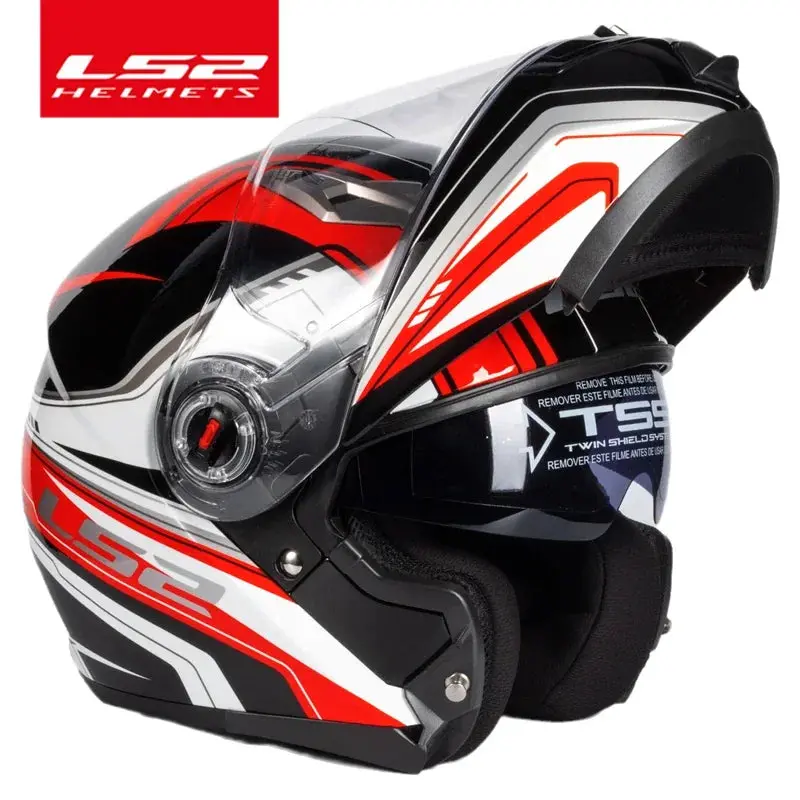 LS2 FF370 Flip-Up Motorcycle Helmet – Premium Modular Helmet Featuring Quick-Release Dual Visor System and Integrated UV-Protective Sun Visor - Image 7