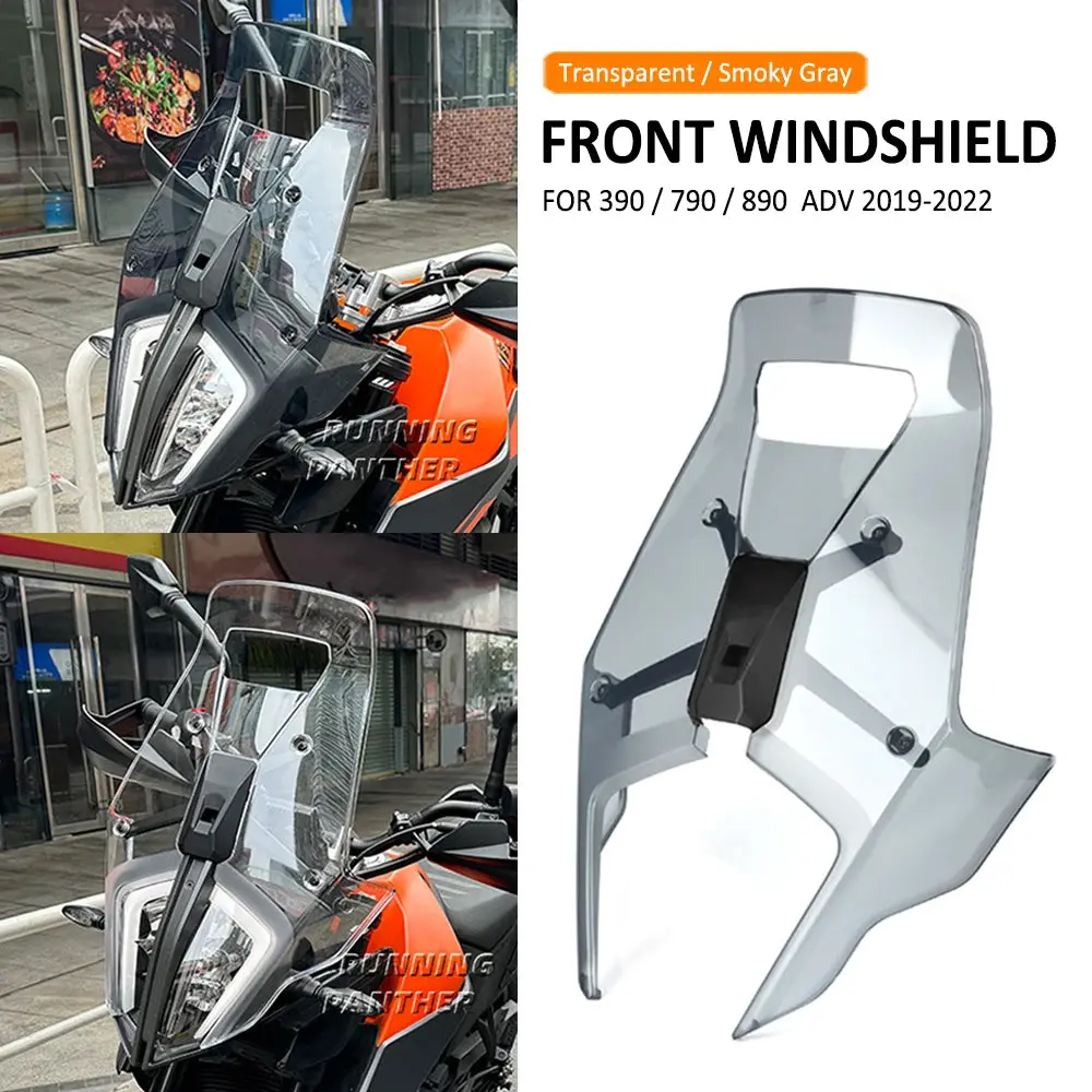 For 390 790 890 Adv Adventure 2019-2022 2020 Motorcycle Acrylic Rally Windshield Wind Deflector Screen Shield Windscreen Visor 1