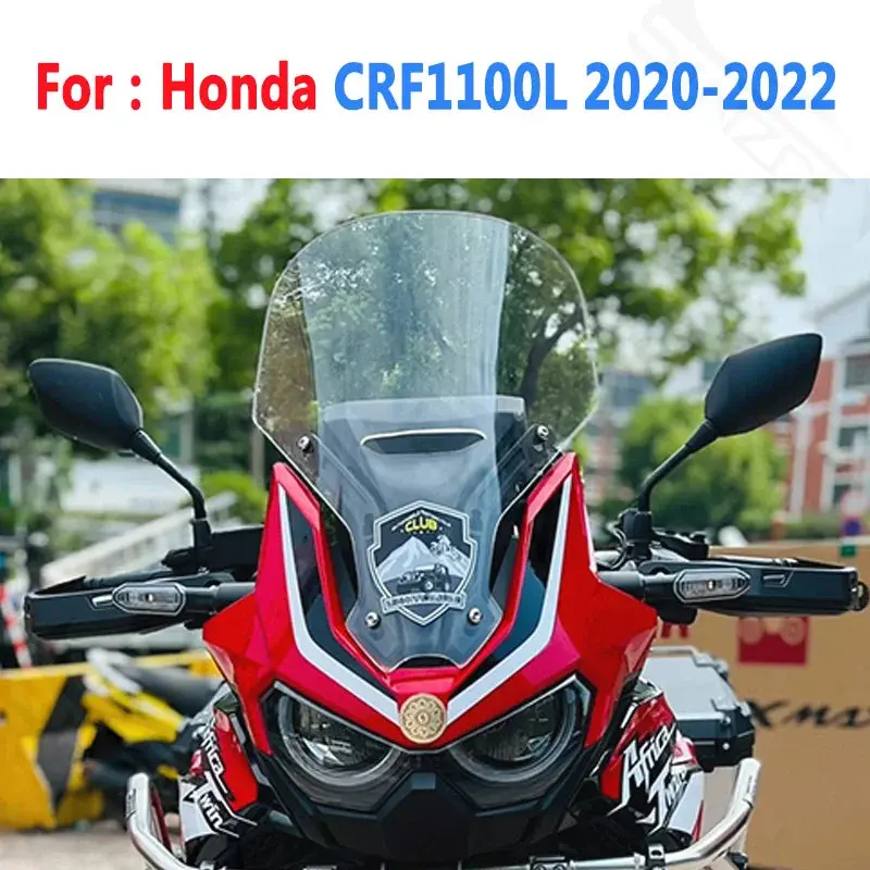 For Honda Crf1100l Africa Twin Adventure 2020 2021 2022 Motorcycle Touring Windshield Windscreens Wind Deflectors Viser Gray 2
