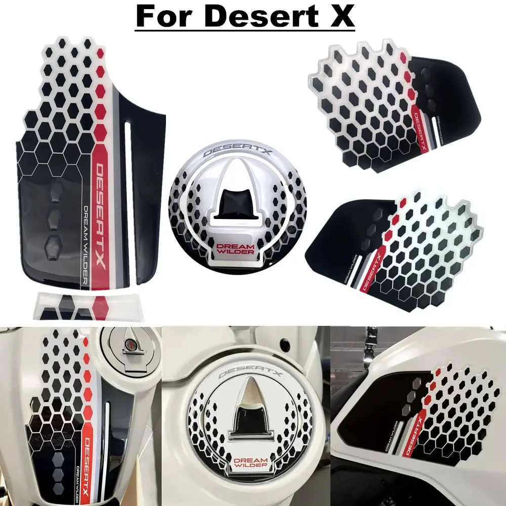 For Ducati Desert X Desertx Desertx 2022 2023 Motorcycle Fuel Tank 3D Sticker Knee Anti-Skid Sticker 1