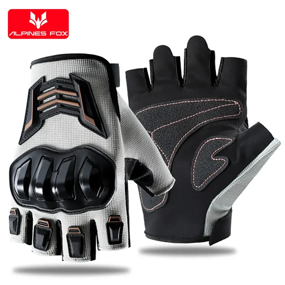 Summer Half Finger Motorcycle Gloves Fingerless Breathable Motorbike Motocross Racing Gloves Men Mesh Touch Screen Riding Glove 6