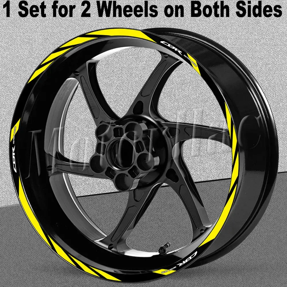 For Honda Cbr 400 600Rr 650R 1000Rr 250R 500R Cb650f Motorcycle Wheel Rim Sticker Decal Reflective Stripe Tape Accessories 12
