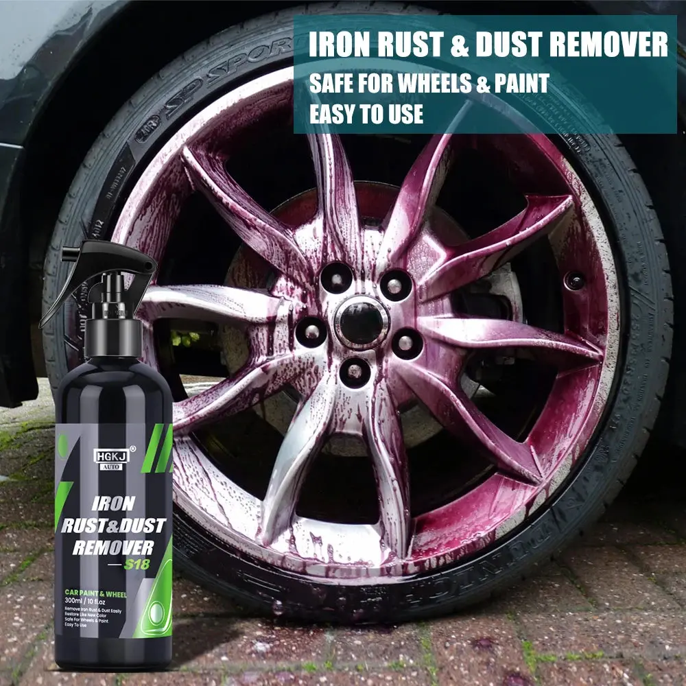 Hgkj Car Paint & Wheel Iron Particles Powder Cleaning Super Rust Dust Remover Spray Metal Surface Defender Auto Rim Cleaner 1