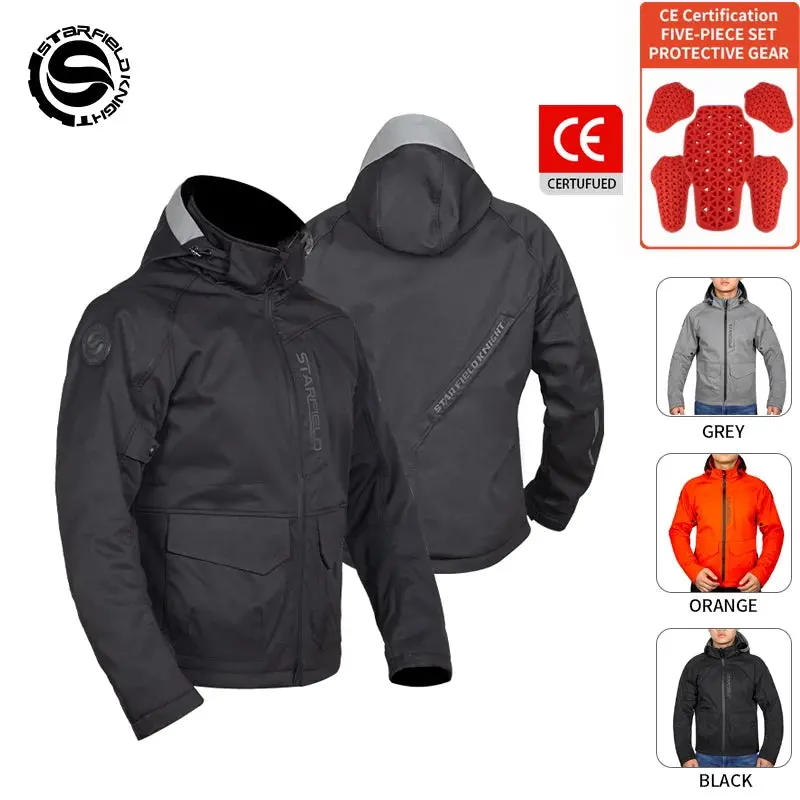 Motorcycle Jacket Spring Summer Breathable Splash-Proof Fabric Men Women Riding Clothing With Ce Protective Gears Accessories 1