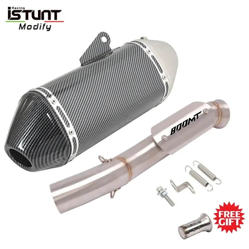 Motorcycle Exhaust Muffler Mid Link Pipe Full System Espace Moto Modify Slip On For Cfmoto 800Mt Cf 800-5A 2021 2022 6
