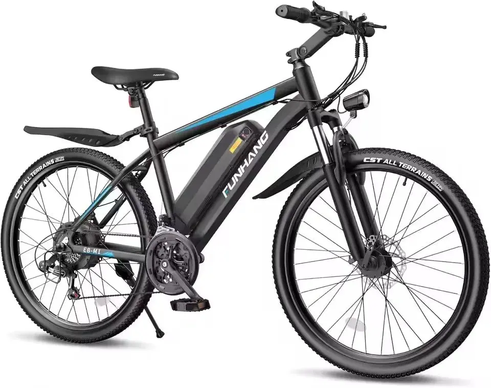 Electric Bike, Peak 1000W Ebike, 26 "Electric Mountain Bike 48V 374.4Wh Battery With Adjustable Stemm, Commuter E Bike 9