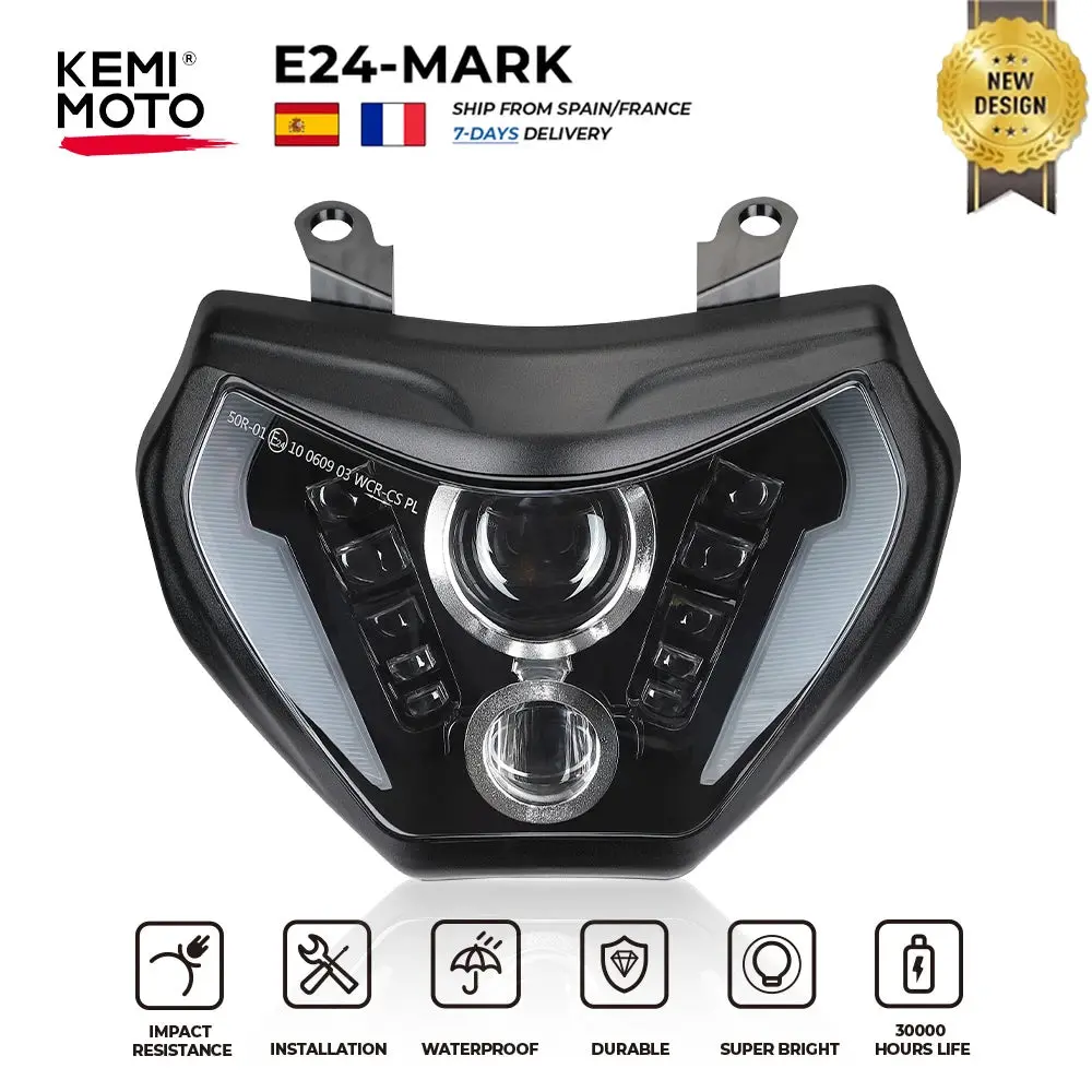 Headlight Mt09 Led Lamp Mt09 2014-2016 For Yamaha Headlight Mt 09 Fz09 Drl 110W Lights With E-Mark Waterproof Motorcycle Access 1