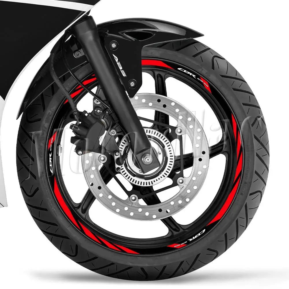 For Honda Cbr 400 600Rr 650R 1000Rr 250R 500R Cb650f Motorcycle Wheel Rim Sticker Decal Reflective Stripe Tape Accessories 4
