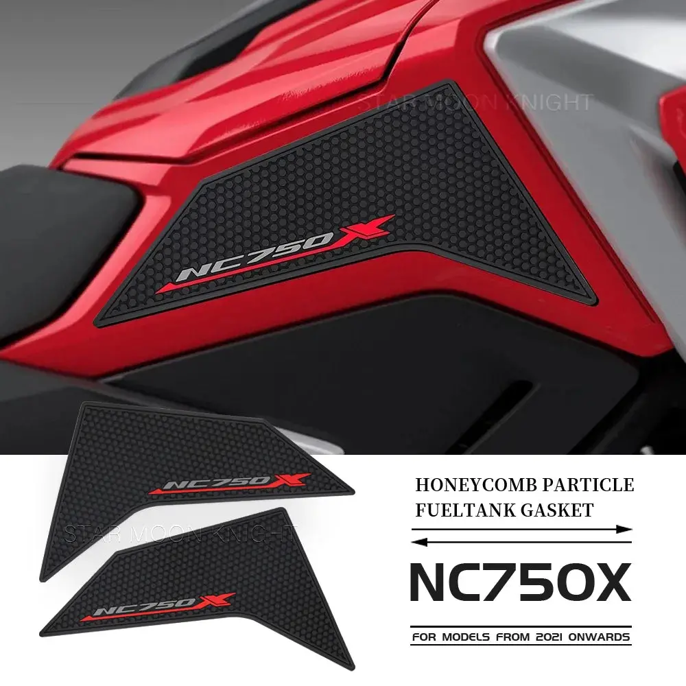 For Honda Nc 750 X Nc750x Nc750 750X 2021 2022 Rubber Side Fuel Tank Pad Protector Decal Gas Knee Pad Traction Pad Fuel Tank Pad 1