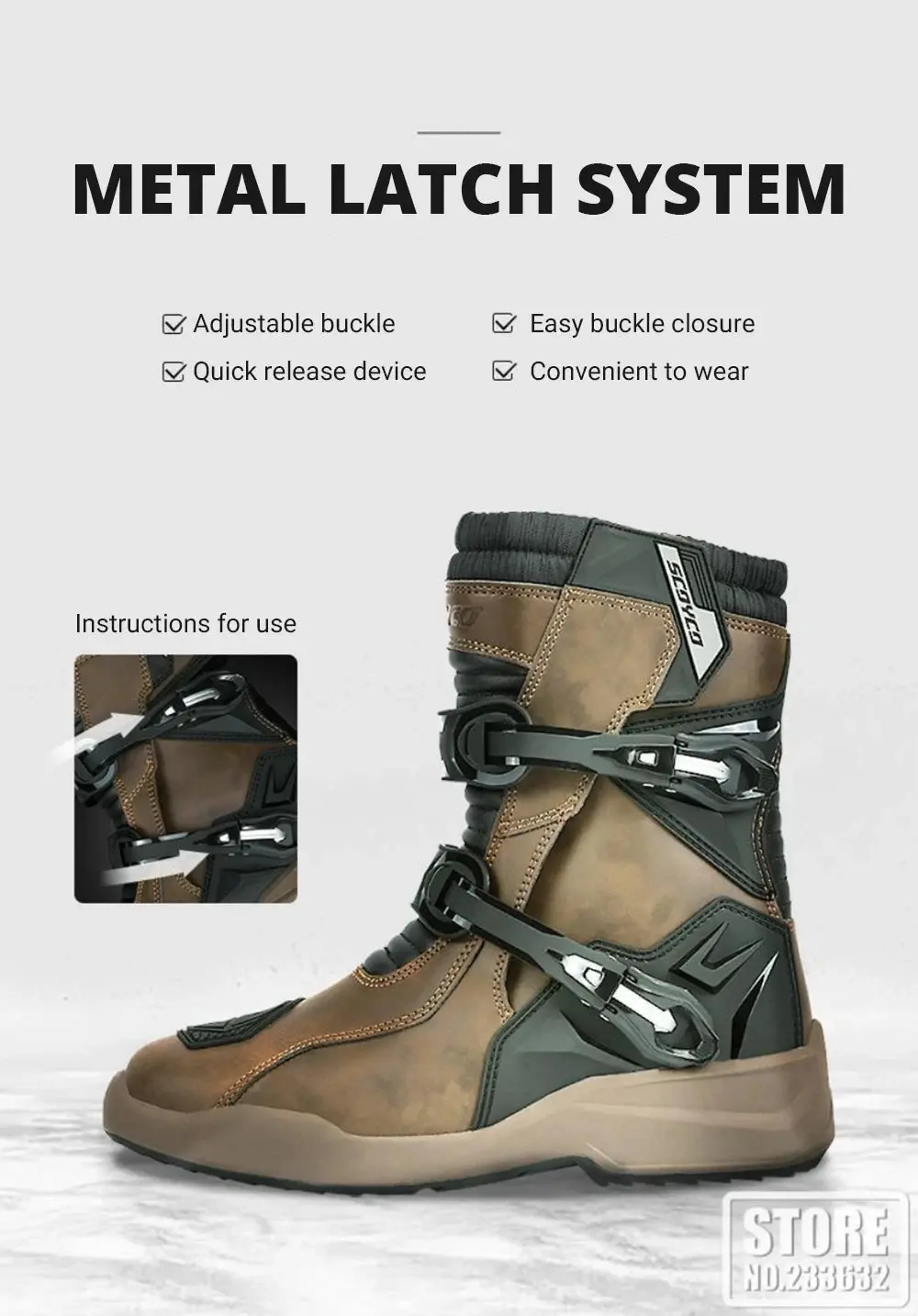 Waterproof Motorbike Boots Anti-Slip Motorcycle Boots Wear-Resistant Biker Protection Equipment Anti-Fall Motocross Boot 12