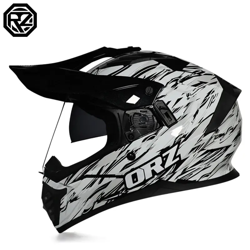 Orz DOT-certified full-face helmet designed for off-road ATVs and motorcycles, featuring an anti-glare brown lens for enhanced visibility and protection. - Image 8