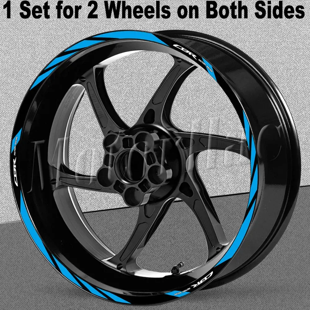 For Honda Cbr 400 600Rr 650R 1000Rr 250R 500R Cb650f Motorcycle Wheel Rim Sticker Decal Reflective Stripe Tape Accessories 12