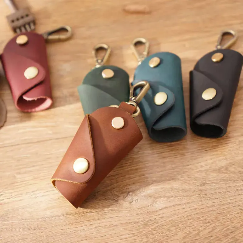 Fromtheon Genuine Leather Handmade Men's Mini Key Case Personality Creative Lady Door Key Storage Crazy Horse Leather Case 1