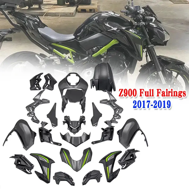 Fit For Kawasaki Z 900 2017 2018 2019 Motorcycle Black Fairings 22 Pcs Injection Panel Bodywork Frame Protector Kits Z900 Parts 1