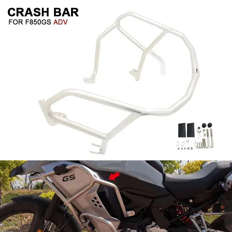 Stainless Steel Upper Engine Guard Bumper Crash Bar Frame Protector For Bmw F850gs Adv F850 Gs F 850Gs Adventure 2019-2023 1