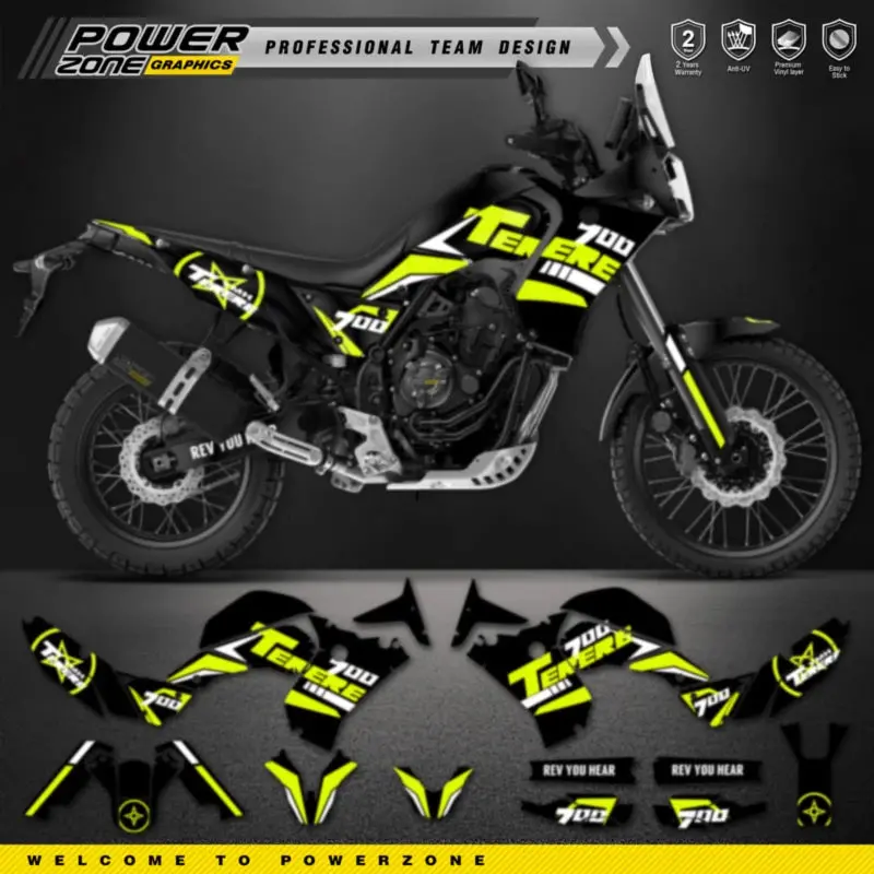 Powerzone For Custom Team Graphics Backgrounds Decals Stickers Kit For Yamaha Tenere T 700 2018-2022 Decals Stickers 002 2