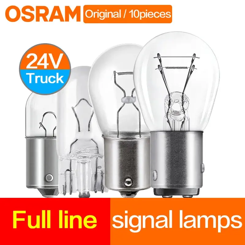 Truck Signal Lamp 24V Tail Stop Brake Back-Up Turn Side Light Osram Halogen Bulbs W5w2845 T10 R5w5627r10w5637 P21w7511 T4w 7537 1
