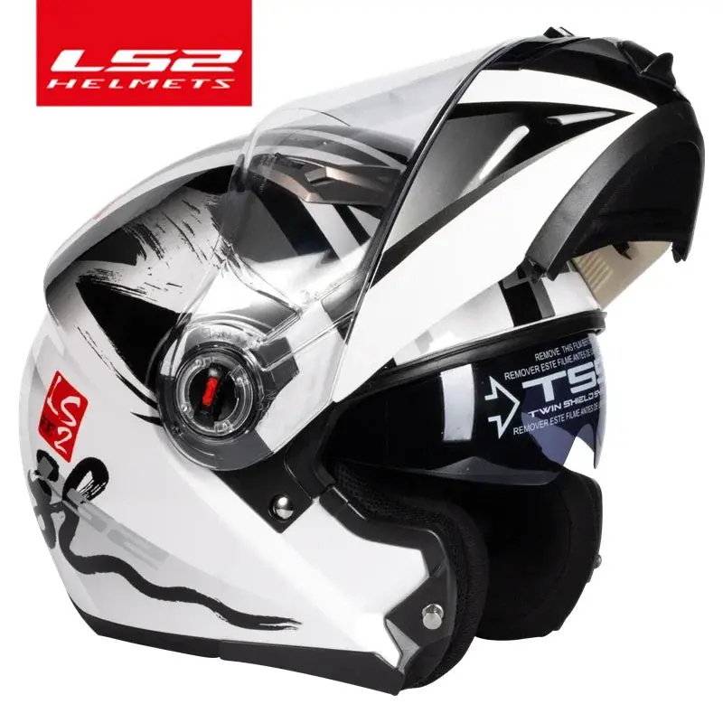 LS2 FF370 Flip-Up Motorcycle Helmet – Premium Modular Helmet Featuring Quick-Release Dual Visor System and Integrated UV-Protective Sun Visor - Image 12