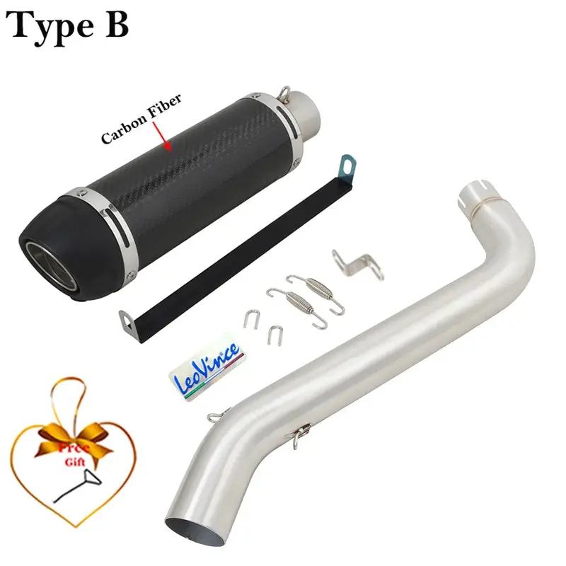 For Voge Ds525x Ds 525X 2023 2024 Motorcycle Exhaust Leovince Escape Systems Modify Mid Link Pipe Carbon Fiber Muffler Db Killer 8