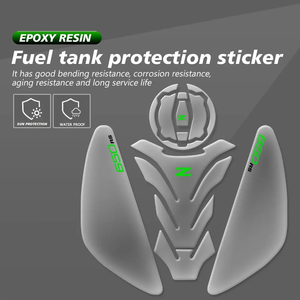 Z650rs 2024 Motorcycle Tank Pad Protector Fit For Kawasaki Z650 Rs 2022-2023 Transparent Fish Bone Decal 1