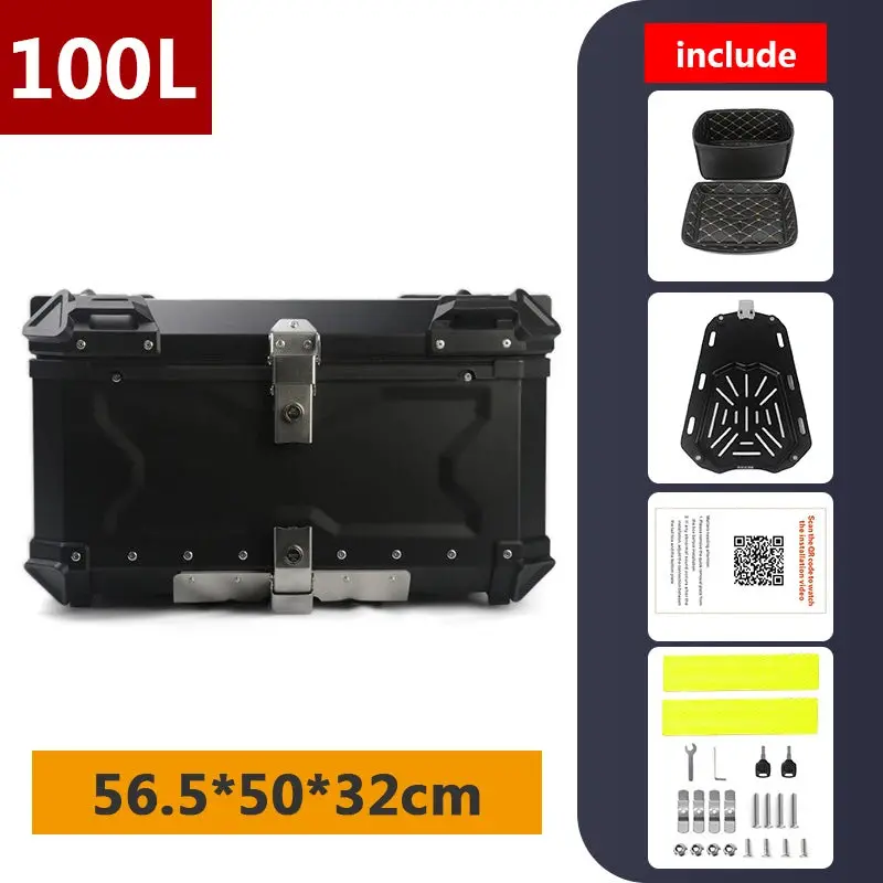 45L 55L 65L 80L 100L Aluminum Motorcycle Box Moto Top Case Rear Storage Luggage Trunk For Bmw R1200gs Lc R1250gs F800gs 14