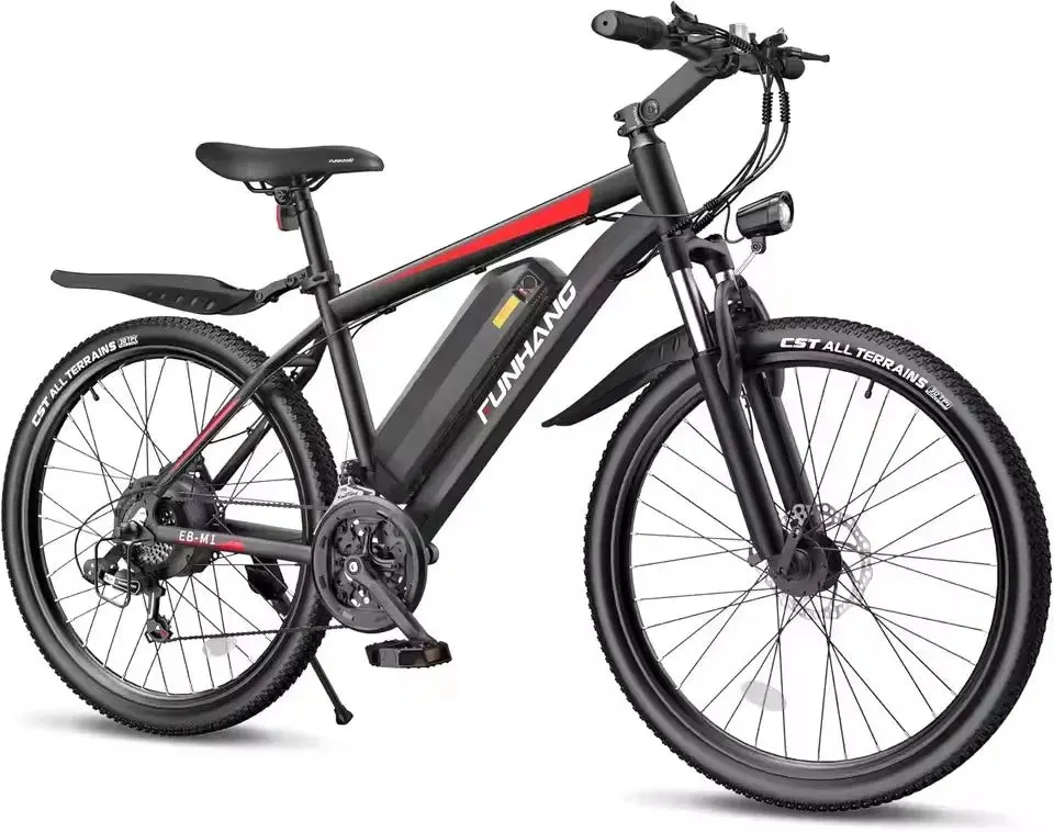 Peak 1000W 26-Inch Electric Mountain Bike — 48V 374.4Wh Battery, Adjustable Stem, All-Terrain Commuter E-Bike - Image 10