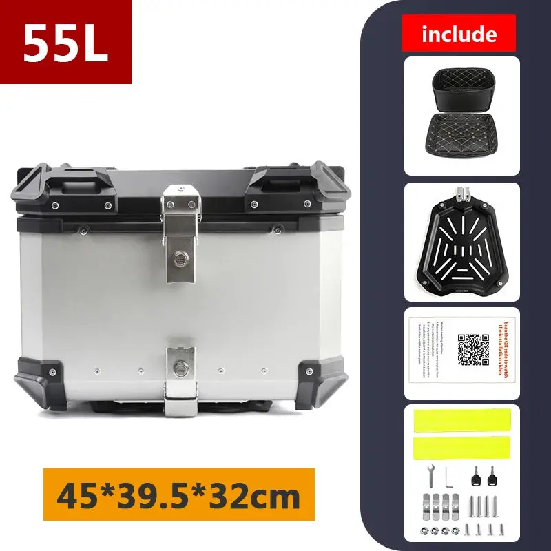 45L 55L 65L 80L 100L Aluminum Motorcycle Box Moto Top Case Rear Storage Luggage Trunk For Bmw R1200gs Lc R1250gs F800gs 19