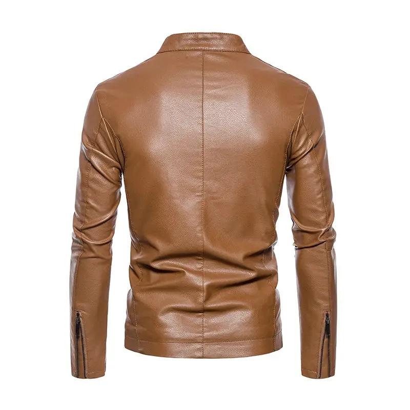 Vintage Classic Brown Leather Jacket Men High Quality Genuine Leather Spring Fall Thick Outdoor Coat Windproof Warm Thick Male 2