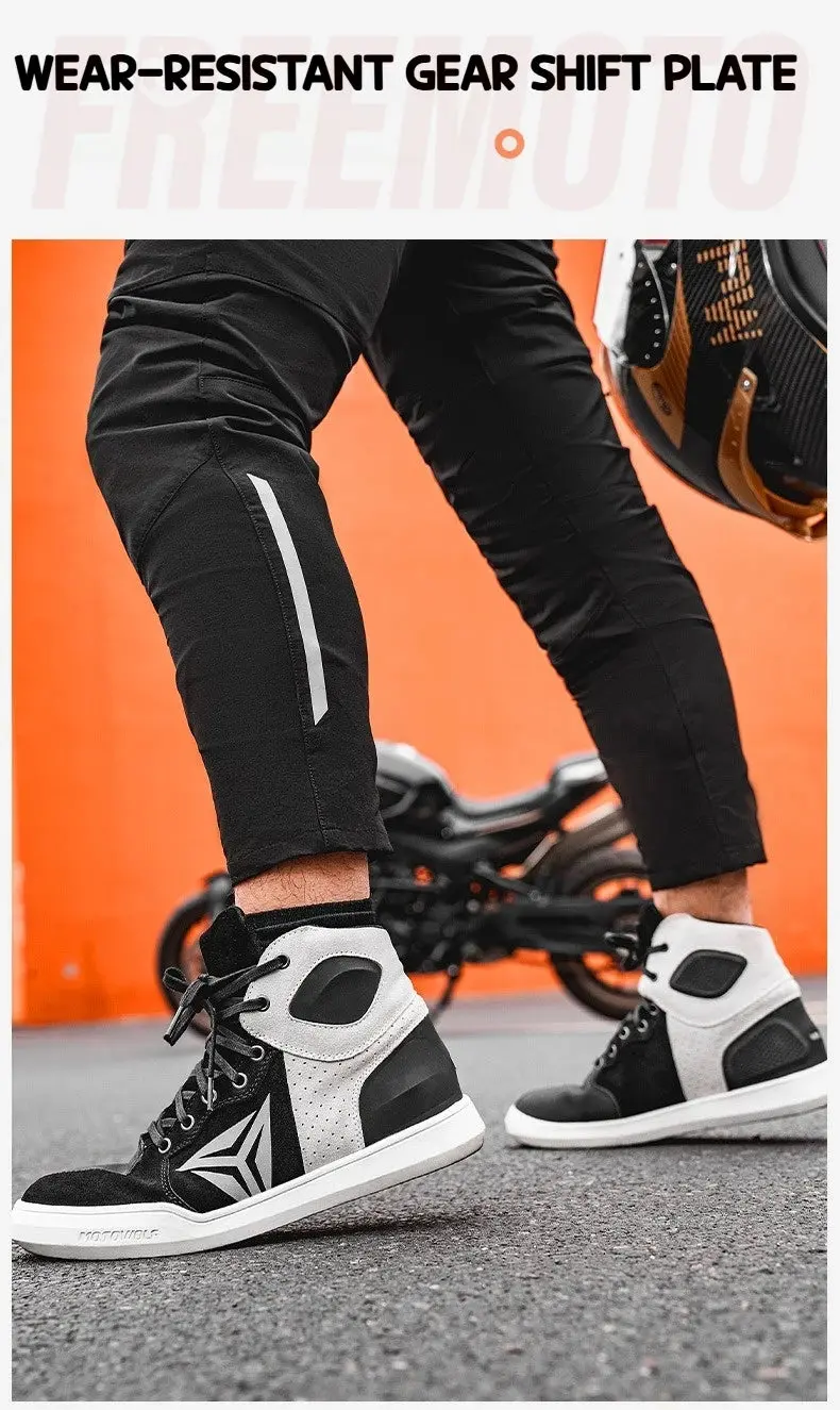 Motowolf Motorcycle Boots Summer Breathable Leather Ventilated Riding Shoes Retro Anti-Slip Off-Road Biker Shoes For Men Women 9